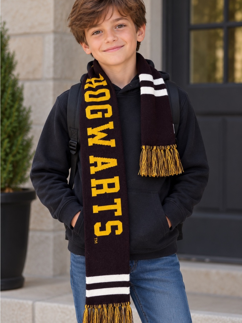 Hogwarts Black and Yellow Scarf